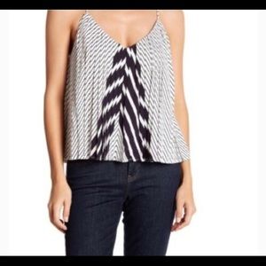 Kendall + Kylie pleated stripe tank top NWT